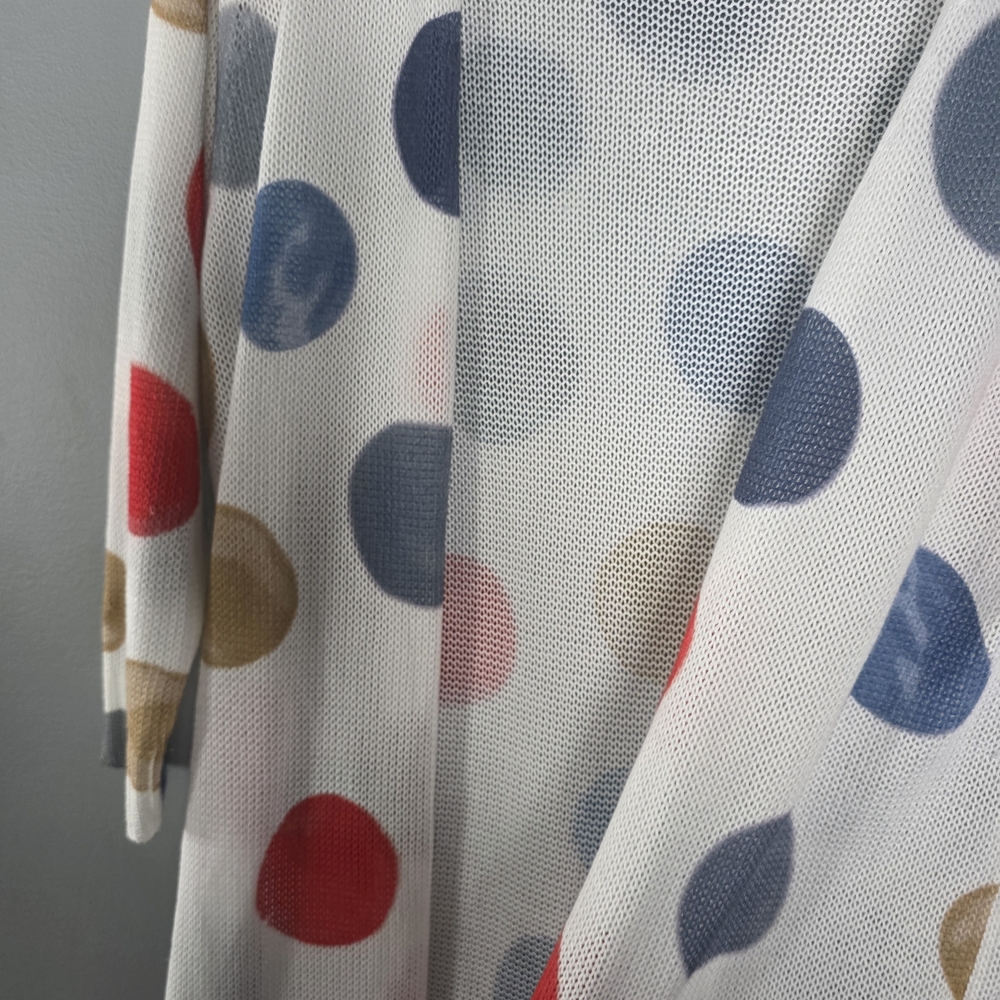 Colorful Polka Dot Open Front Cardigan - Picture 2 of 6
